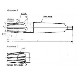 Развертка коническая конусность 1:16 с к/х, К1", 2373-0037, ГОСТ 6226-71